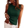 image:imagePRETTYGARDEN Sleeveless Tops for Women 2026 Summer Ribbed Tank Top Fitted Shirts Basic Tees Cute Spring Going Out Y2k ClothesForest Green