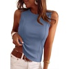 image:imagePRETTYGARDEN Sleeveless Tops for Women 2026 Summer Ribbed Tank Top Fitted Shirts Basic Tees Cute Spring Going Out Y2k ClothesGrey Blue