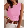 image:imagePRETTYGARDEN Sleeveless Tops for Women 2026 Summer Ribbed Tank Top Fitted Shirts Basic Tees Cute Spring Going Out Y2k ClothesLight Pink