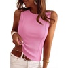 image:imagePRETTYGARDEN Sleeveless Tops for Women 2026 Summer Ribbed Tank Top Fitted Shirts Basic Tees Cute Spring Going Out Y2k ClothesLight Pink