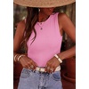 image:imagePRETTYGARDEN Sleeveless Tops for Women 2026 Summer Ribbed Tank Top Fitted Shirts Basic Tees Cute Spring Going Out Y2k ClothesLight Pink