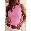 image:imagePRETTYGARDEN Sleeveless Tops for Women 2026 Summer Ribbed Tank Top Fitted Shirts Basic Tees Cute Spring Going Out Y2k ClothesLight Pink
