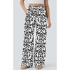 image:imagePRETTYGARDEN Womens Pants Elastic Waist Floral Lightweight Palazzo Pants for Women Casual Lounge Wide Leg Pants WomanBlack Brush