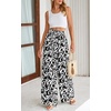 image:imagePRETTYGARDEN Womens Pants Elastic Waist Floral Lightweight Palazzo Pants for Women Casual Lounge Wide Leg Pants WomanBlack Flower