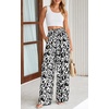 image:imagePRETTYGARDEN Womens Pants Elastic Waist Floral Lightweight Palazzo Pants for Women Casual Lounge Wide Leg Pants WomanBlack Flower
