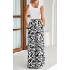 image:imagePRETTYGARDEN Womens Pants Elastic Waist Floral Lightweight Palazzo Pants for Women Casual Lounge Wide Leg Pants WomanBlack Flower