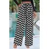 image:imagePRETTYGARDEN Womens Pants Elastic Waist Floral Lightweight Palazzo Pants for Women Casual Lounge Wide Leg Pants WomanDot Black White