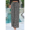 image:imagePRETTYGARDEN Womens Pants Elastic Waist Floral Lightweight Palazzo Pants for Women Casual Lounge Wide Leg Pants WomanDot Black White