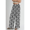 image:imagePRETTYGARDEN Womens Pants Elastic Waist Floral Lightweight Palazzo Pants for Women Casual Lounge Wide Leg Pants WomanFloral Black