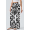 image:imagePRETTYGARDEN Womens Pants Elastic Waist Floral Lightweight Palazzo Pants for Women Casual Lounge Wide Leg Pants WomanFloral Black
