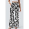 image:imagePRETTYGARDEN Womens Pants Elastic Waist Floral Lightweight Palazzo Pants for Women Casual Lounge Wide Leg Pants WomanFloral Black
