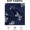 image:imagePRETTYGARDEN Womens Pants Elastic Waist Floral Lightweight Palazzo Pants for Women Casual Lounge Wide Leg Pants WomanFloral Navy White