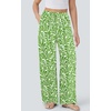 image:imagePRETTYGARDEN Womens Pants Elastic Waist Floral Lightweight Palazzo Pants for Women Casual Lounge Wide Leg Pants WomanGreen Leaves