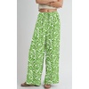 image:imagePRETTYGARDEN Womens Pants Elastic Waist Floral Lightweight Palazzo Pants for Women Casual Lounge Wide Leg Pants WomanGreen Leaves