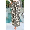image:imagePRETTYGARDEN Womens Pants Elastic Waist Floral Lightweight Palazzo Pants for Women Casual Lounge Wide Leg Pants WomanGrey Leaves