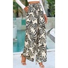 image:imagePRETTYGARDEN Womens Pants Elastic Waist Floral Lightweight Palazzo Pants for Women Casual Lounge Wide Leg Pants WomanGrey Leaves
