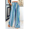 image:imagePRETTYGARDEN Womens Pants Elastic Waist Floral Lightweight Palazzo Pants for Women Casual Lounge Wide Leg Pants WomanMulti Striped Blue