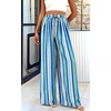image:imagePRETTYGARDEN Womens Pants Elastic Waist Floral Lightweight Palazzo Pants for Women Casual Lounge Wide Leg Pants WomanMulti Striped Blue