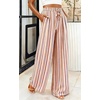 image:imagePRETTYGARDEN Womens Pants Elastic Waist Floral Lightweight Palazzo Pants for Women Casual Lounge Wide Leg Pants WomanMulti Striped Khaki