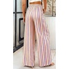 image:imagePRETTYGARDEN Womens Pants Elastic Waist Floral Lightweight Palazzo Pants for Women Casual Lounge Wide Leg Pants WomanMulti Striped Khaki