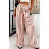 image:imagePRETTYGARDEN Womens Pants Elastic Waist Floral Lightweight Palazzo Pants for Women Casual Lounge Wide Leg Pants WomanMulti Striped Khaki
