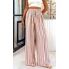 image:imagePRETTYGARDEN Womens Pants Elastic Waist Floral Lightweight Palazzo Pants for Women Casual Lounge Wide Leg Pants WomanMulti Striped Khaki