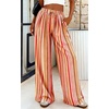 image:imagePRETTYGARDEN Womens Pants Elastic Waist Floral Lightweight Palazzo Pants for Women Casual Lounge Wide Leg Pants WomanMulti Striped Pink Orange