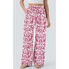 image:imagePRETTYGARDEN Womens Pants Elastic Waist Floral Lightweight Palazzo Pants for Women Casual Lounge Wide Leg Pants WomanPink