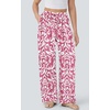 image:imagePRETTYGARDEN Womens Pants Elastic Waist Floral Lightweight Palazzo Pants for Women Casual Lounge Wide Leg Pants WomanPink