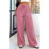 image:imagePRETTYGARDEN Womens Pants Elastic Waist Floral Lightweight Palazzo Pants for Women Casual Lounge Wide Leg Pants WomanPlaid Red