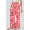image:imagePRETTYGARDEN Womens Pants Elastic Waist Floral Lightweight Palazzo Pants for Women Casual Lounge Wide Leg Pants WomanRed Leaves