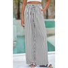 image:imagePRETTYGARDEN Womens Pants Elastic Waist Floral Lightweight Palazzo Pants for Women Casual Lounge Wide Leg Pants WomanStripe Black