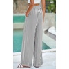 image:imagePRETTYGARDEN Womens Pants Elastic Waist Floral Lightweight Palazzo Pants for Women Casual Lounge Wide Leg Pants WomanStripe Black
