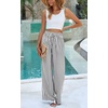 image:imagePRETTYGARDEN Womens Pants Elastic Waist Floral Lightweight Palazzo Pants for Women Casual Lounge Wide Leg Pants WomanStripe Black
