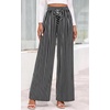 image:imagePRETTYGARDEN Womens Pants Elastic Waist Floral Lightweight Palazzo Pants for Women Casual Lounge Wide Leg Pants WomanStripe Black Beige White