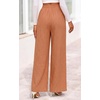 image:imagePRETTYGARDEN Womens Pants Elastic Waist Floral Lightweight Palazzo Pants for Women Casual Lounge Wide Leg Pants WomanStripe Brick Red Brown