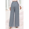 image:imagePRETTYGARDEN Womens Pants Elastic Waist Floral Lightweight Palazzo Pants for Women Casual Lounge Wide Leg Pants WomanStripe Dark Grey White