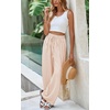 image:imagePRETTYGARDEN Womens Pants Elastic Waist Floral Lightweight Palazzo Pants for Women Casual Lounge Wide Leg Pants WomanStripe Khaki