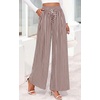 image:imagePRETTYGARDEN Womens Pants Elastic Waist Floral Lightweight Palazzo Pants for Women Casual Lounge Wide Leg Pants WomanStripe Khaki White