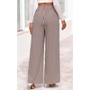 image:imagePRETTYGARDEN Womens Pants Elastic Waist Floral Lightweight Palazzo Pants for Women Casual Lounge Wide Leg Pants WomanStripe Khaki White