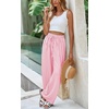 image:imagePRETTYGARDEN Womens Pants Elastic Waist Floral Lightweight Palazzo Pants for Women Casual Lounge Wide Leg Pants WomanStripe Pink