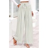 image:imagePRETTYGARDEN Womens Pants Elastic Waist Floral Lightweight Palazzo Pants for Women Casual Lounge Wide Leg Pants WomanStripe White Army Green