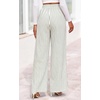 image:imagePRETTYGARDEN Womens Pants Elastic Waist Floral Lightweight Palazzo Pants for Women Casual Lounge Wide Leg Pants WomanStripe White Army Green