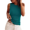 image:imagePRETTYGARDEN Sleeveless Tops for Women 2026 Summer Ribbed Tank Top Fitted Shirts Basic Tees Cute Spring Going Out Y2k ClothesBlue Green