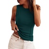 image:imagePRETTYGARDEN Sleeveless Tops for Women 2026 Summer Ribbed Tank Top Fitted Shirts Basic Tees Cute Spring Going Out Y2k ClothesDark Green