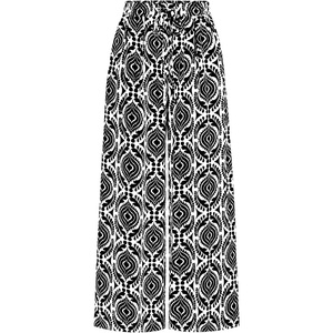 image:imagePRETTYGARDEN Womens Pants Elastic Waist Floral Lightweight Palazzo Pants for Women Casual Lounge Wide Leg Pants WomanFloral Black