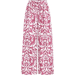 image:imagePRETTYGARDEN Womens Pants Elastic Waist Floral Lightweight Palazzo Pants for Women Casual Lounge Wide Leg Pants WomanPink