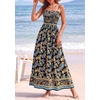image:imagePRETTYGARDEN Summer Dresses for Women 2026 Casual Spaghetti Strap Beach Long Sundresses Boho Floral Smocked Maxi Flowy DressBlack