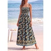 image:imagePRETTYGARDEN Summer Dresses for Women 2026 Casual Spaghetti Strap Beach Long Sundresses Boho Floral Smocked Maxi Flowy DressBlack