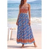 image:imagePRETTYGARDEN Summer Dresses for Women 2026 Casual Spaghetti Strap Beach Long Sundresses Boho Floral Smocked Maxi Flowy DressBlue